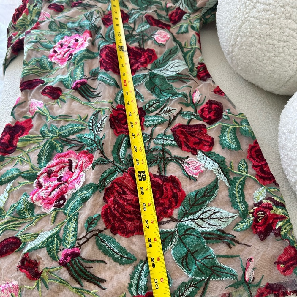 Long sleeve Flower Embroidery Mini dress Medium for @cstiggs16 - Picture 15 of 17